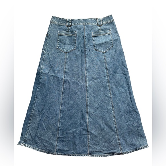 J Jill Denim Jean Midi Skirt Size Blue with Pockets size 12. - Picture 2 of 6